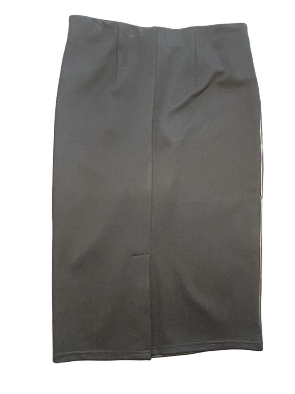 Ellen Tracy vegan leather black modern professional edgy chic Ponte skirt XS - Picture 6 of 8